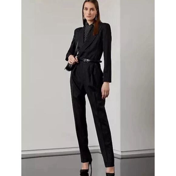 Ralph Lauren Collection Purple Label Pinstripe Blazer Jumpsuit 6 Pant Runway $3k - Picture 6 of 12